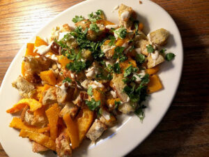 Quarantine Kitchen: Warm butternut squash and bread salad